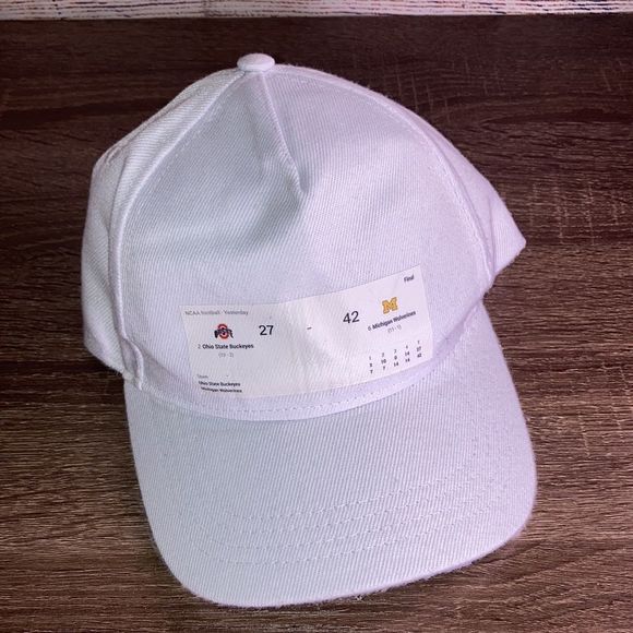Mens Innovation Ohio State 27- Michigan Wolverines 42 Big 10 White Game Hat - Picture 10 of 10